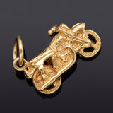 Vintage 14K Yellow Gold Biker Motorcycle Charm Pendant 3.6 Grams