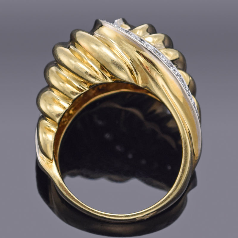 Vintage Designer Signed 14K Yellow Gold 0.66 TCW Diamond Band Ring Size 7.5