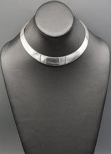 Vintage Sterling Silver Flat Collar Choker Necklace