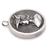 Vintage Henryk Winograd HW 999 Fine Silver Repoussé Athena Round Pendant