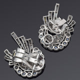 Vintage Platinum 4.87 TCW Diamond Clip on Earrings