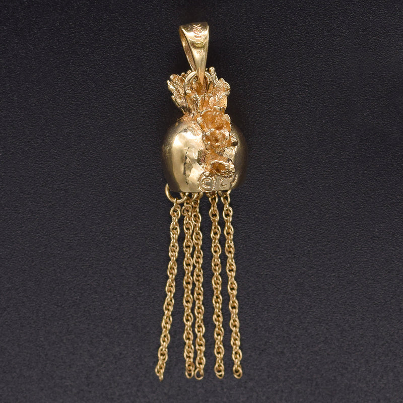 Vintage 14K Yellow Gold Hawaiian Ikaika Warrior Helmet Charm Pendant 2.6 Grams