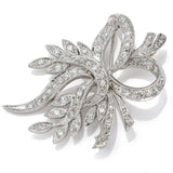 Vintage 14K White Gold 1.48 TCW Diamond Floral Pendant Brooch Pin