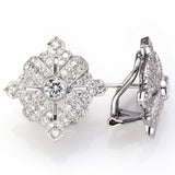Vintage 18K White Gold 2.04 TCW Diamond Omega Back Earrings