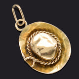 Vintage 14K Yellow Gold Cowboy Hat Charm Pendant