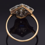 Antique 14K Yellow Gold & Platinum 0.29 TCW Diamond & Sapphire Art Deco Ring