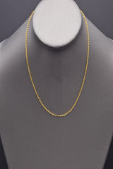 Vintage 24K Yellow Gold Rolo Link Chain Necklace 2 mm 7.4 Grams 18 Inches