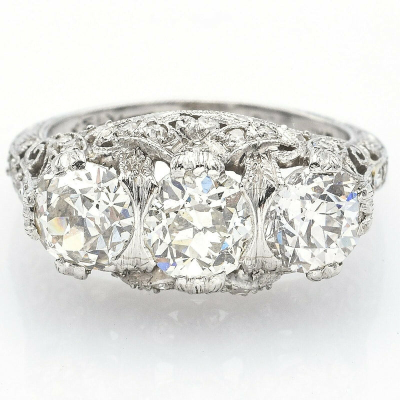 Antique Platinum 2.83 TCW Diamond Band Ring