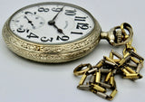 Antique 14K White Gold Filled Illinois Bunn Special Pocket Watch 21 Jewel
