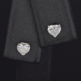 14K White Gold 0.50 TCW Diamond Heart Stud Earrings 4.5 x 4.3 mm