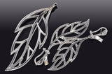 Vintage 18K White Gold 6 TCW Diamond Pendant Brooch & Drop Earrings Set G/H VS