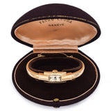 Favre-Leuba Geneve 18K Yellow Gold Hand Wind Women's Cuff Bracelet Watch + Box