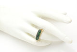 Vintage 14K Yellow Gold Green Jade Saddle Band Ring 4.0 Grams Size 5.25