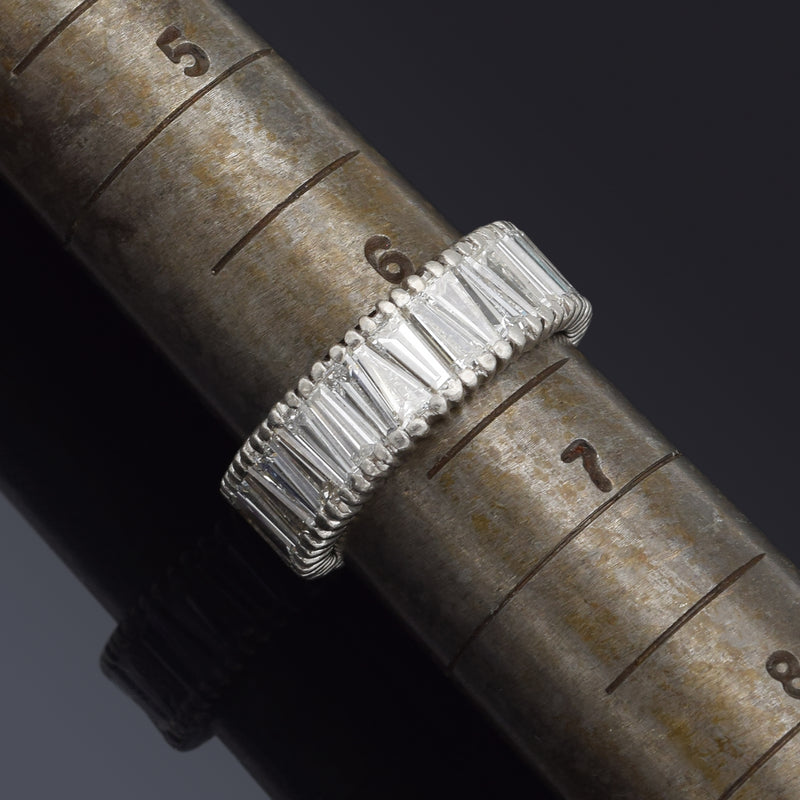 Vintage Platinum 5.40 TCW Diamond Baguette Eternity Band Ring