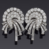Vintage Platinum 4.87 TCW Diamond Clip on Earrings