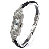 Antique Bulova 14K White Gold Diamond Cal. 3AF Women's Hand Wind Watch