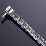 Vintage Platinum 8.96 TCW Diamond Square Link Tennis Bracelet 5.5 mm 25.1Gr 6.5"