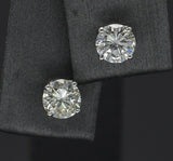 Vintage 14K White Gold 0.94 TCW Diamond Round Solitaire Stud Earrings