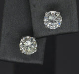 Vintage 14K White Gold 0.94 TCW Diamond Round Solitaire Stud Earrings