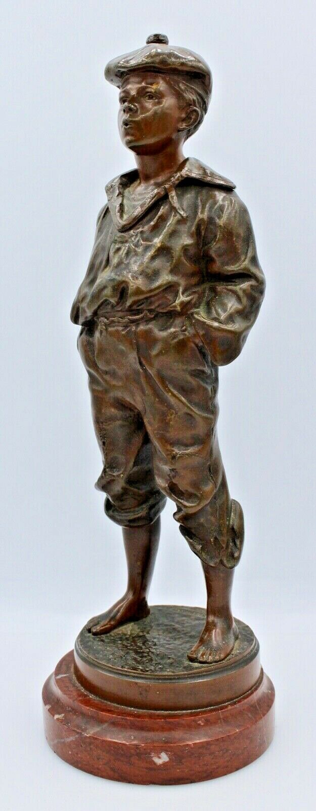 Superb Antique “Whistling Boy” Bronze by V Szczeblewski - Polish 1889