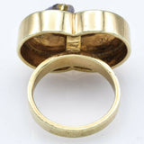 Vintage 14K Yellow Gold Lavender Jade Koi Fish Ring