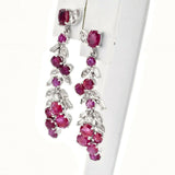 Vintage 18K White Gold 2.04 TCW Ruby & 0.72 TCW H/I SI-1 Diamond Dangle Earrings