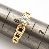 Vintage 14K Yellow Gold Art Deco 0.56 Ct Solitaire Diamond Band Ring