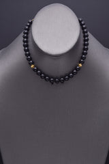 Vintage 18K Yellow Gold Black Onyx Prayer Beads 26.7 Grams