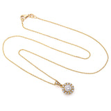 Vintage 14K Yellow Gold 1.06 TCW Diamond Pendant Necklace