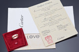 Cartier Love 18K Rose Gold Band Ring 5.5 mm + Pouch, Certificate of Authenticity