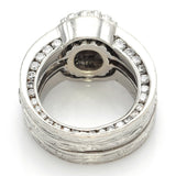 Vintage Platinum 2.69 TCW Diamond Soldered 3 Piece Ring Set 22.2 Grams Size 4