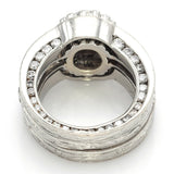 Vintage Platinum 2.69 TCW Diamond Soldered 3 Piece Ring Set 22.2 Grams Size 4
