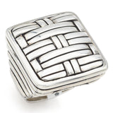 John Hardy Large Sterling Silver Bedeg Square Ring