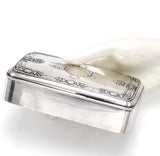 Antique Victorian Sterling Silver Etched Cigar Case Holder Box