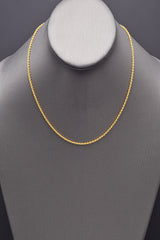 Vintage 24K Yellow Gold Rope Chain Necklace 2 mm 11.2 Grams 17 Inches