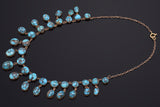 Antique 14K Yellow Gold Genuine Persian Turquoise Necklace
