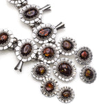 Vintage Sterling Silver Fire Agate Southwestern Squash Blossom Necklace