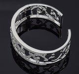 Leslie Greene 18K White Gold 1.20 TCW Diamond Hinged Cuff Bracelet