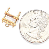 Vintage 14K Yellow Gold "Hold Me Tight" Lover's Bench Charm Pendant