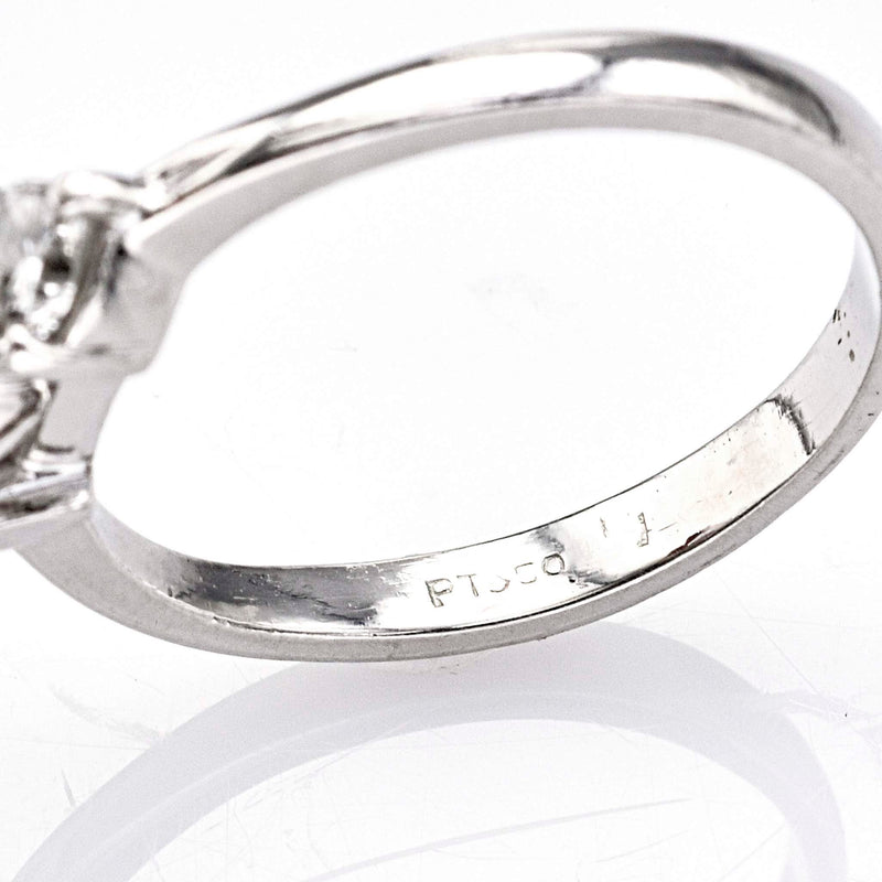 Estate Platinum 0.56 Ct Diamond Three-Stone Band Ring 4.6 Grams Size 6.25 F/G VS-1
