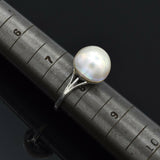 Vintage 14K White Gold Mabe Pearl Band Ring