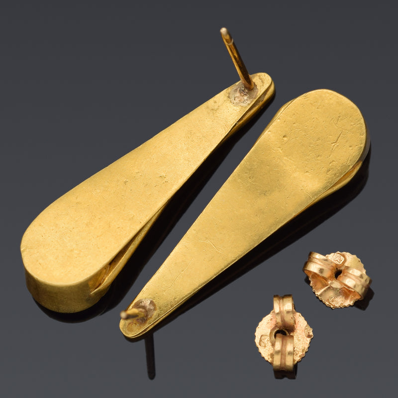 Antique 22K Yellow Gold Amethyst Drop Earrings
