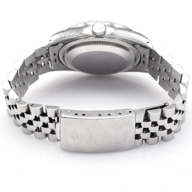 Vintage Rolex Datejust Watch Dark Grey Rhodium Dial Ref 16220