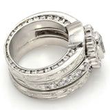 Vintage Platinum 2.69 TCW Diamond Soldered 3 Piece Ring Set 22.2 Grams Size 4