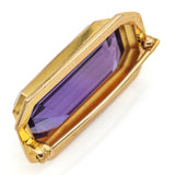 Antique Victorian 14K Yellow Gold 14.99 Ct Amethyst Brooch Pin