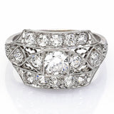 Antique Platinum 1.02 TCW Diamond Art Deco Band Ring G/H VS-1/2
