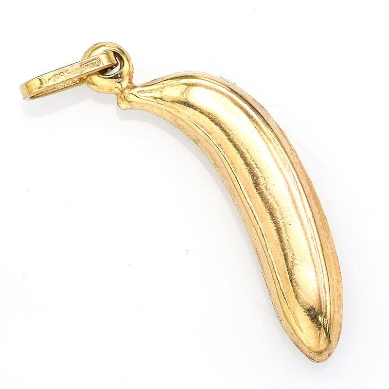 Vintage 14K Yellow Gold Banana Charm Pendant