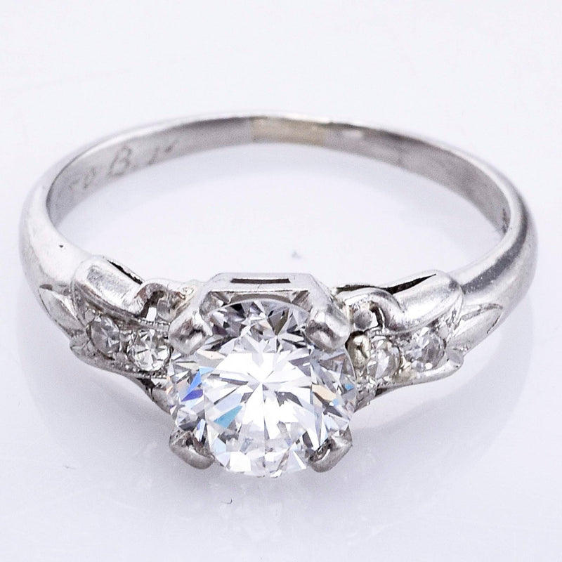 Vintage Platinum 1.08 Ct Diamond Band Ring