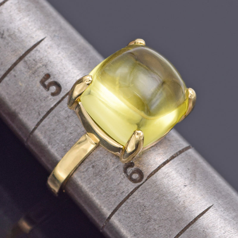 Tiffany & Co. Paloma Picasso 18K Gold Lemon Quartz Sugar Stacks Ring Size 5.5