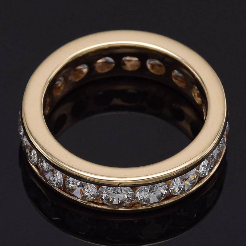 Vintage 14K Yellow Gold 3.91 TCW Diamond Eternity Band Ring